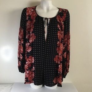 FREE People boho floral pink beach coverup Romper